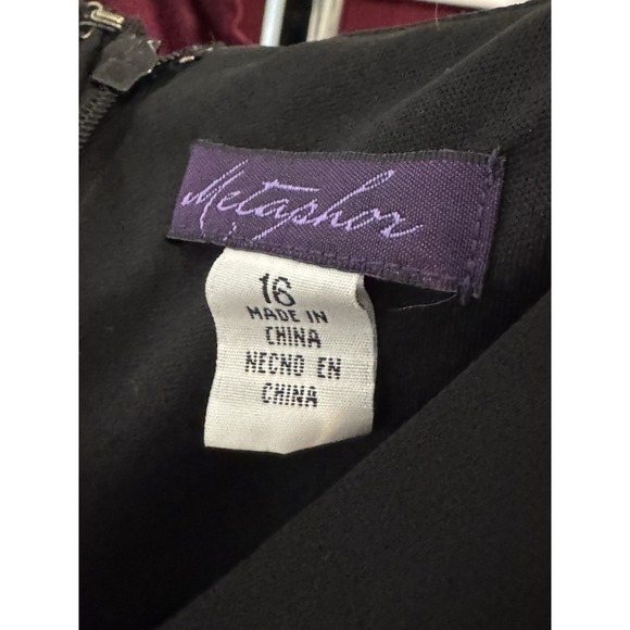 Metaphor Black V Neck Midi Dress Size 16 - Picture 3 of 6
